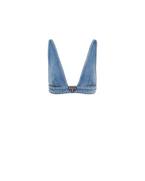 denim prada top|prada nylon scoop neck top.